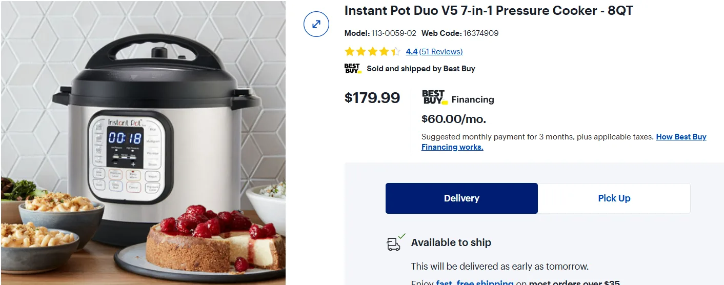 New Instant Pot Duo V5 (8QT, 7-in-1) multi-use pressure cooker image indicator(3)