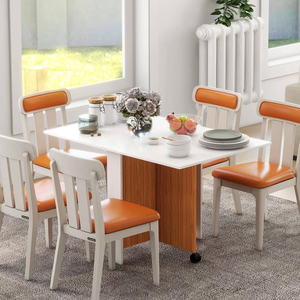 White Foldable Dining Table