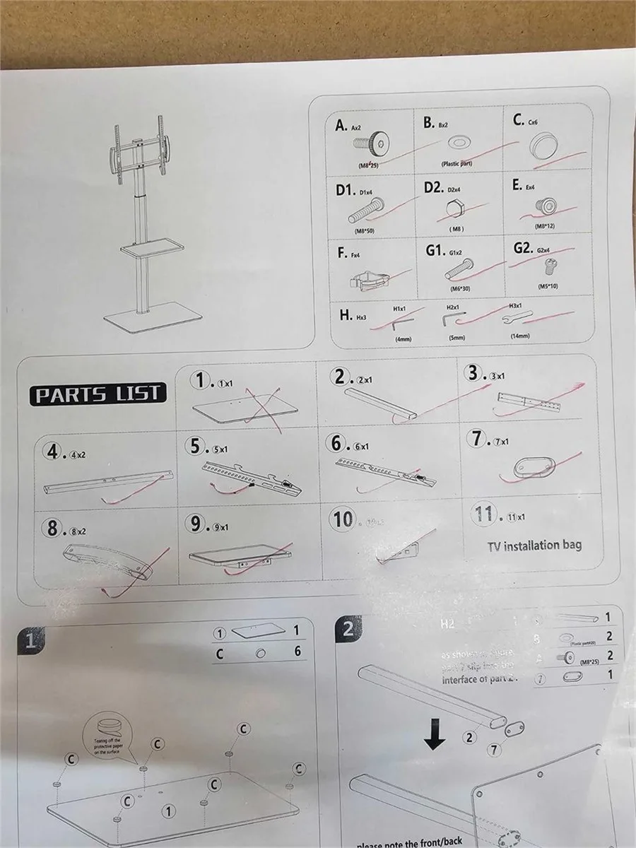 Universal Floor TV Stand with Mount image indicator(3)