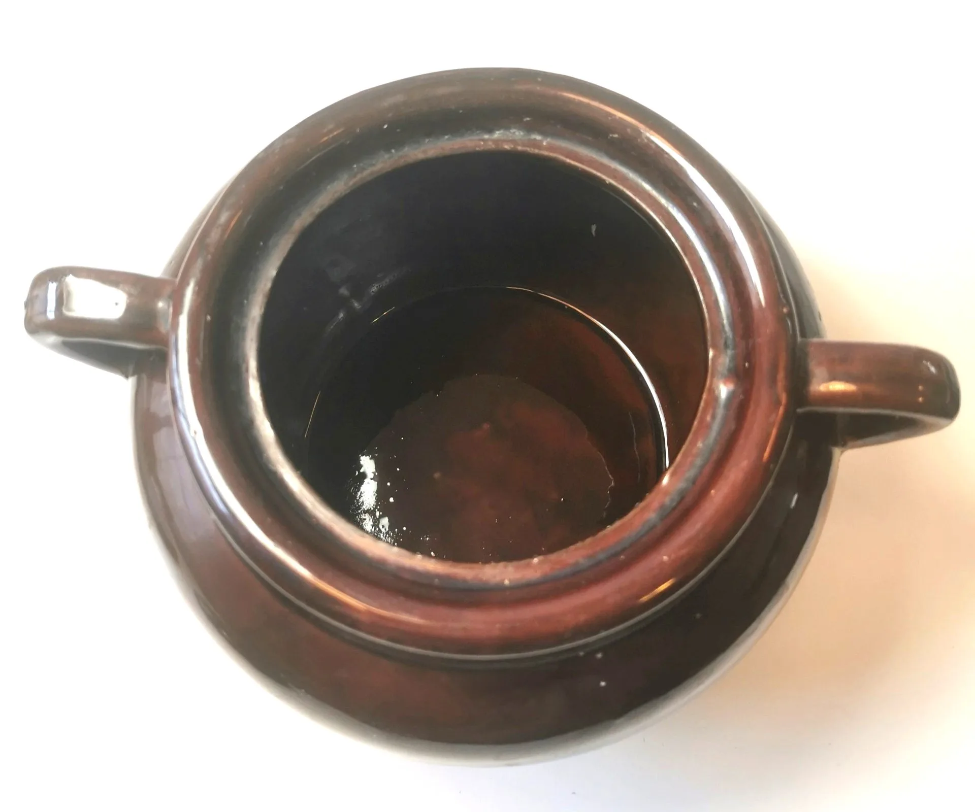 Crock Stoneware Bean Pot Vintage Double Handle Made in Taiwan image indicator(3)