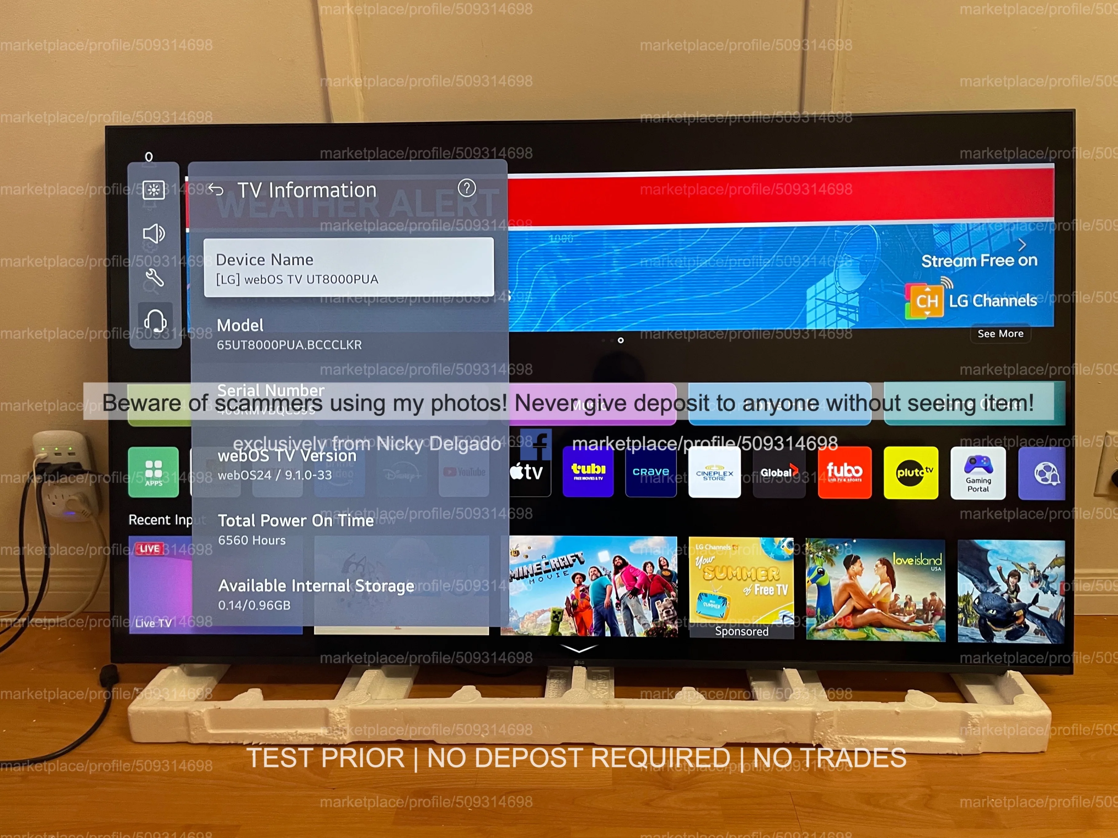 LG 65" 65UT8000PUA 4K UHD HDR Smart LED TV – New! $475 FIRM image indicator(4)