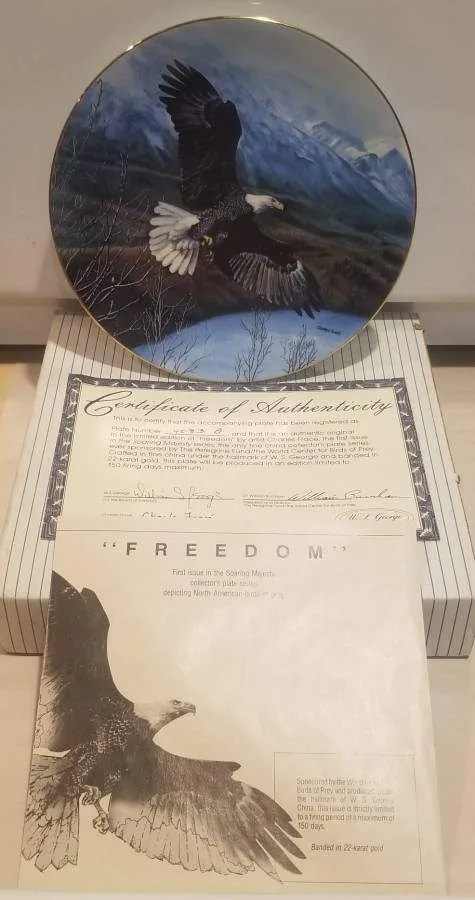 W.S. George 1991 ‘Freedom’ Eagle Plate w/ COA & Box thumbnail
