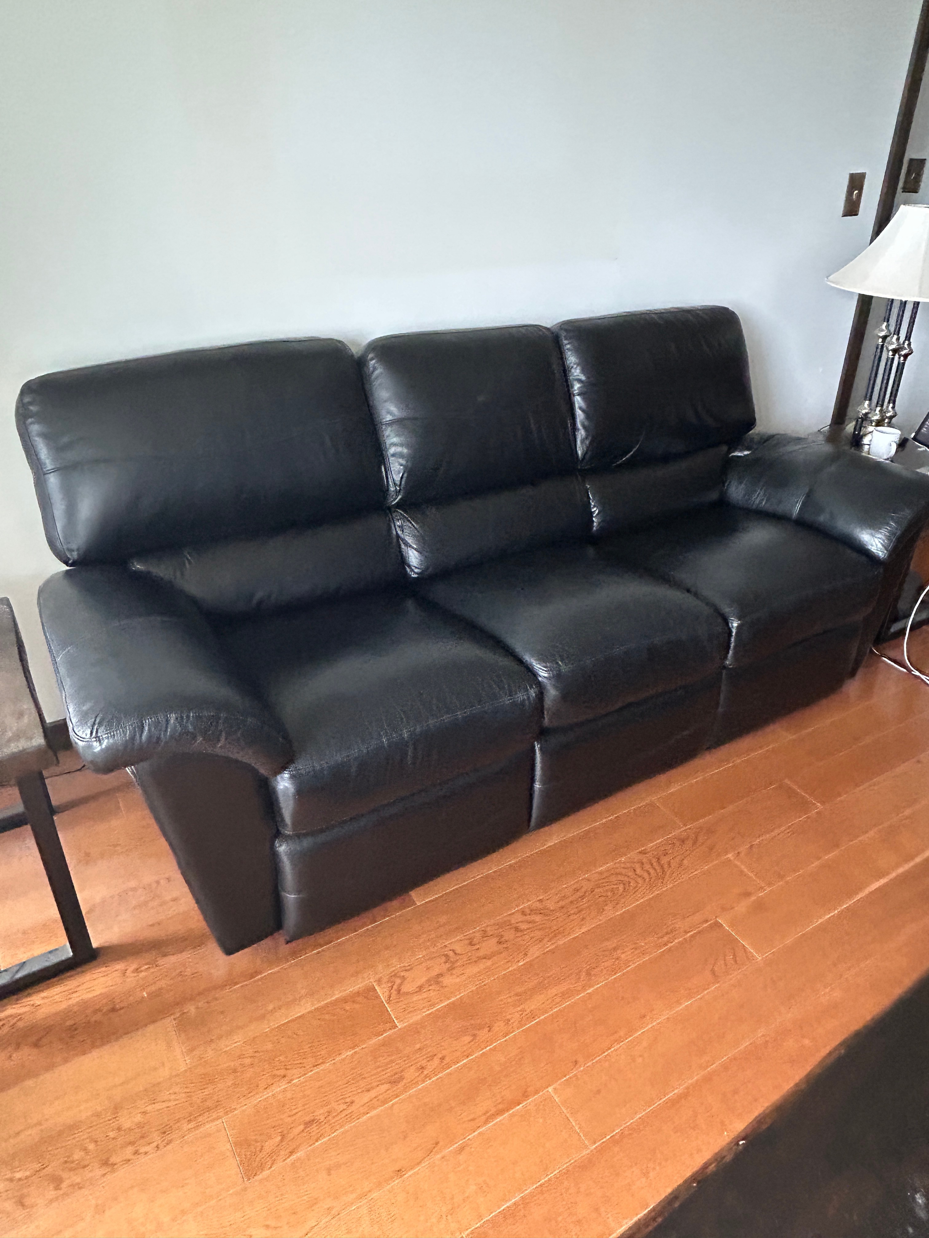 Dark Brown Leather Recliner Sofa