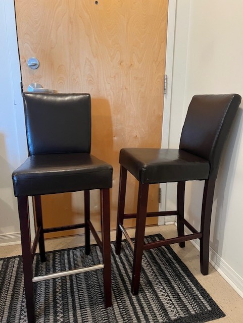 Leather like Bar chairs - $80 for 2