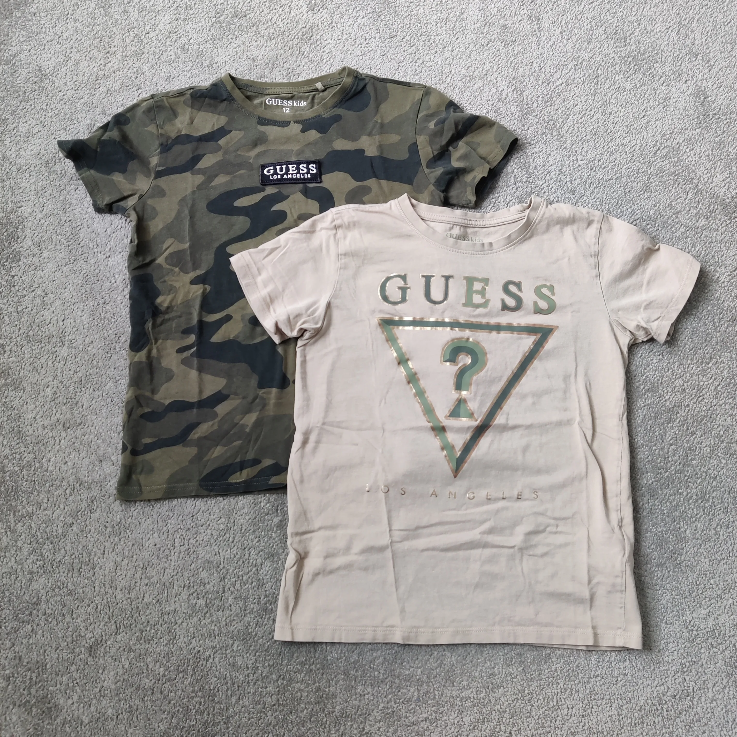 Guess Kid's Tshirt Set of Two Size 12 Camouflage 100% Cotton thumbnail