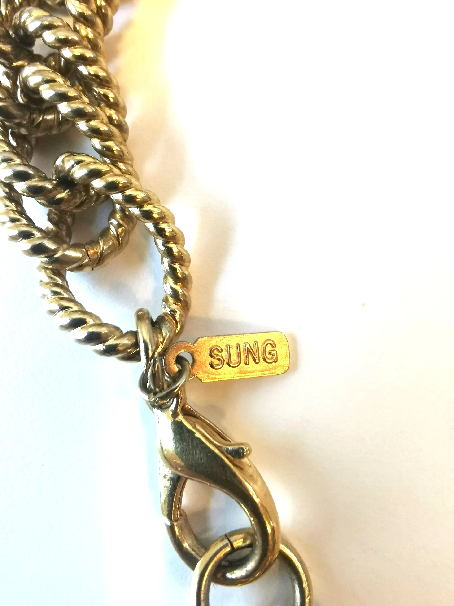 Alfred Sung Braided Gold Tone Necklace Vintage image indicator(5)