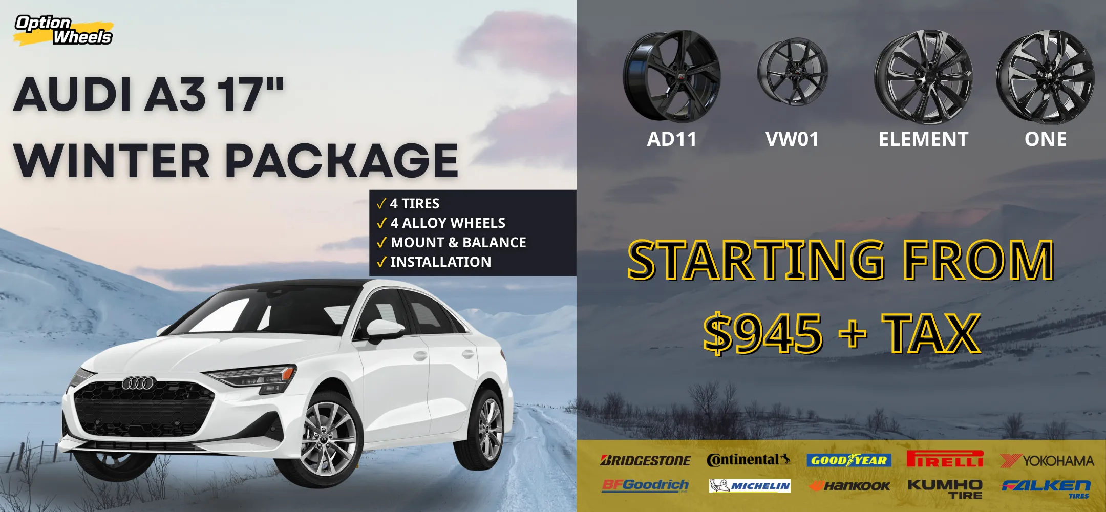 Audi A3 17" Winter Tire Packages – Complete Set thumbnail