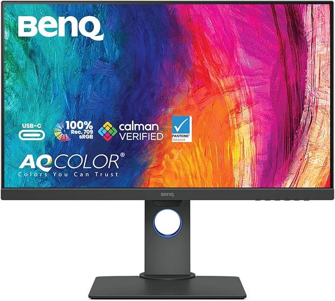 BenQ PD2705Q Mac-Ready Monitor 27 QHD 1440p USB-C(65W) USB Hub