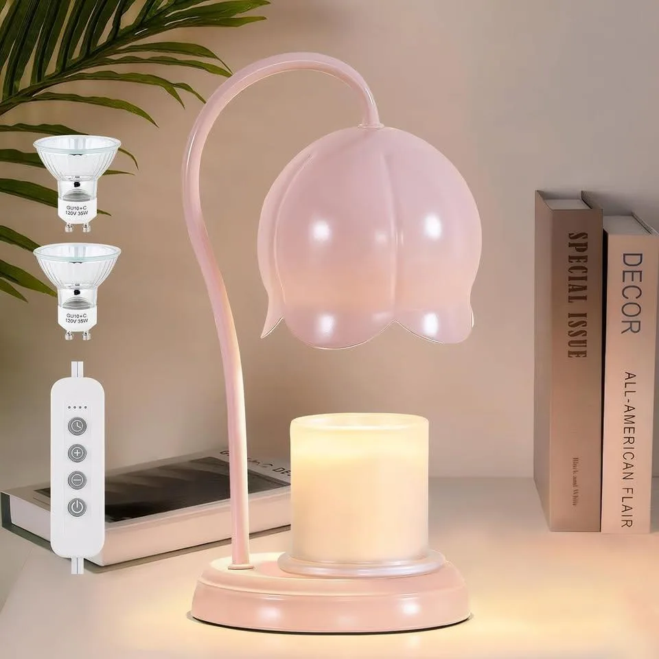 New Pink Flower Candle Warmer Lamp with Timer thumbnail