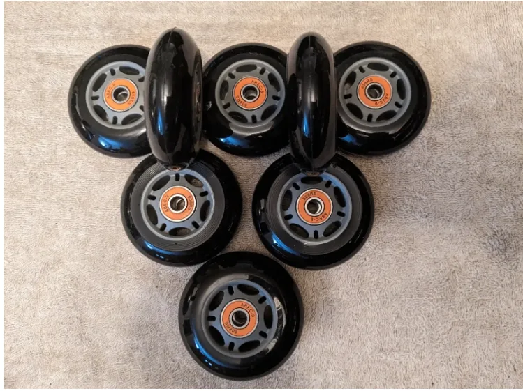 inline skating, rollerblade, wheels 76mm 80a + bearings thumbnail