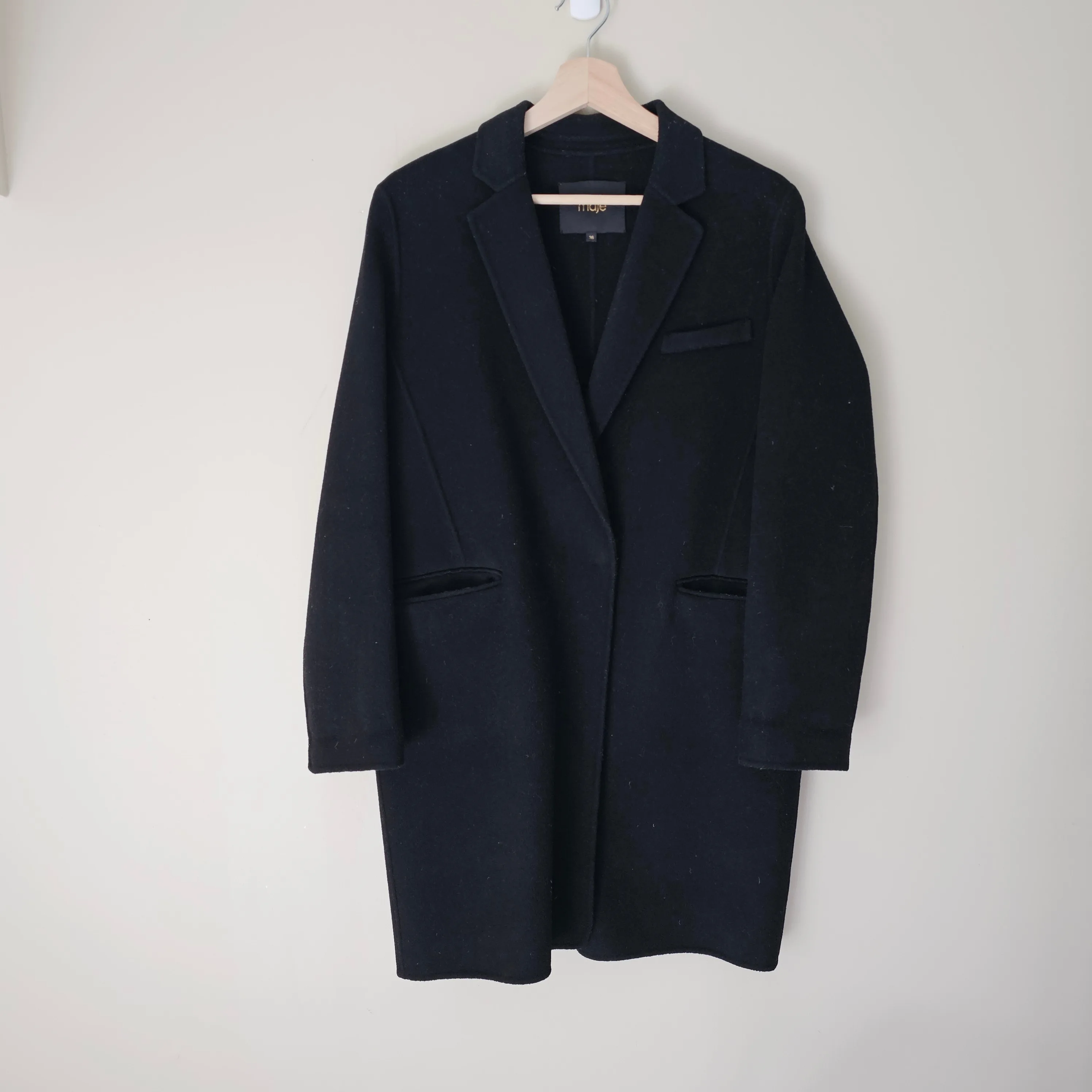 Maje Galami Double-faced Wool Coat - 2019 - Black - Sz T36 thumbnail