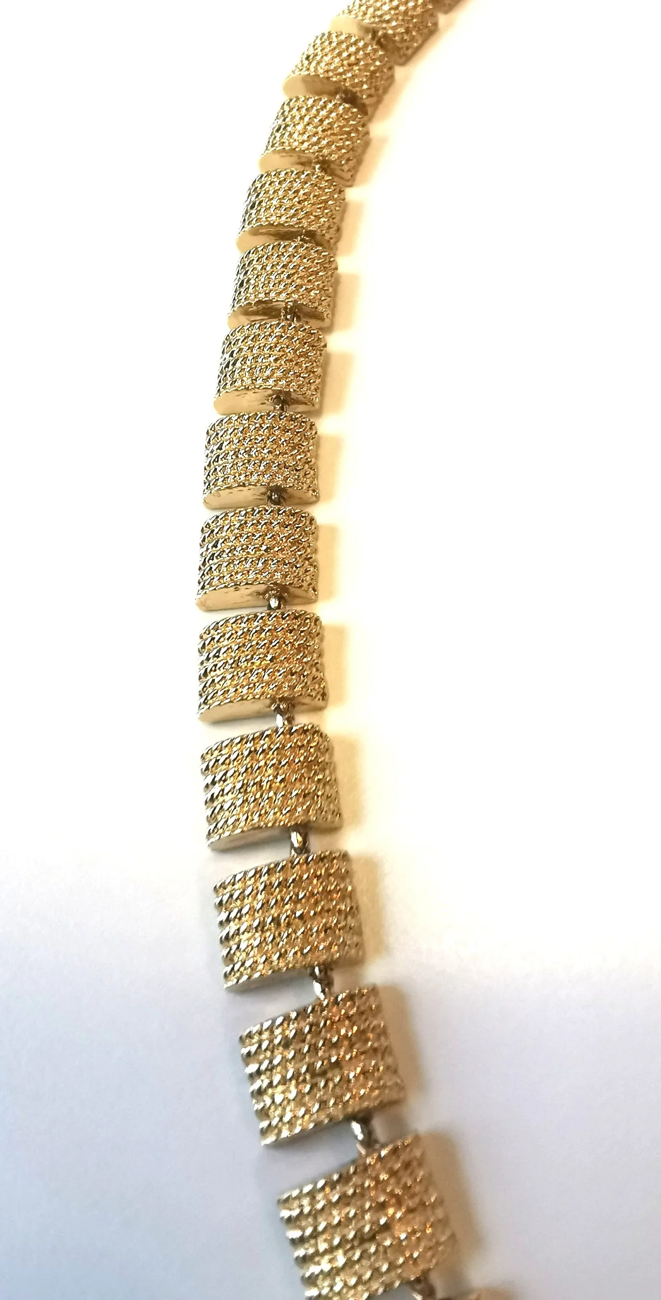 Napier Goldtone Necklace / Small Squares Linked Vintage image indicator(2)