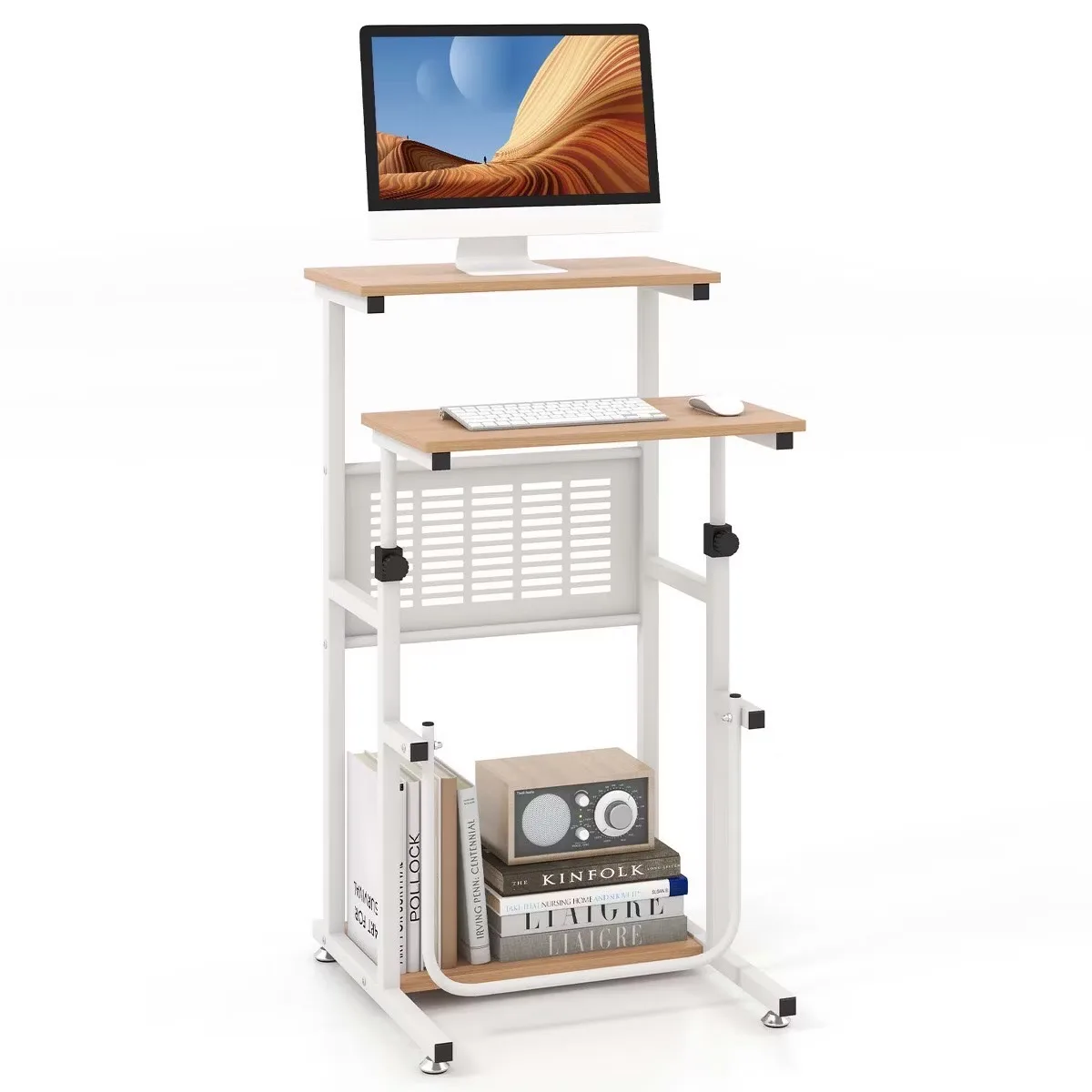 Costway Height Adjustable Standing Desk Podium Table image indicator(5)