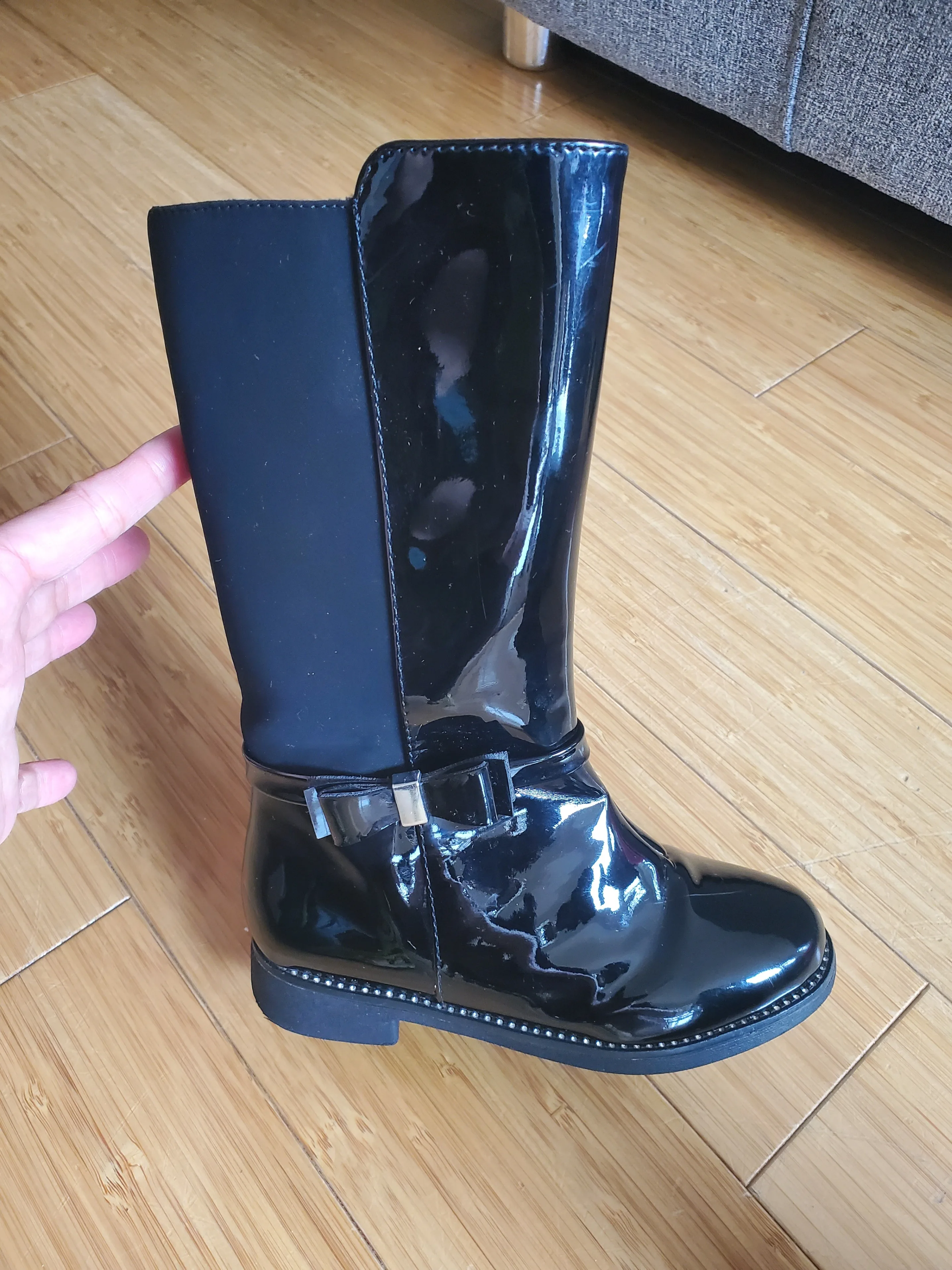 The Children's Place Toddler Girls Jeweled Tall Boots - black image indicator(8)