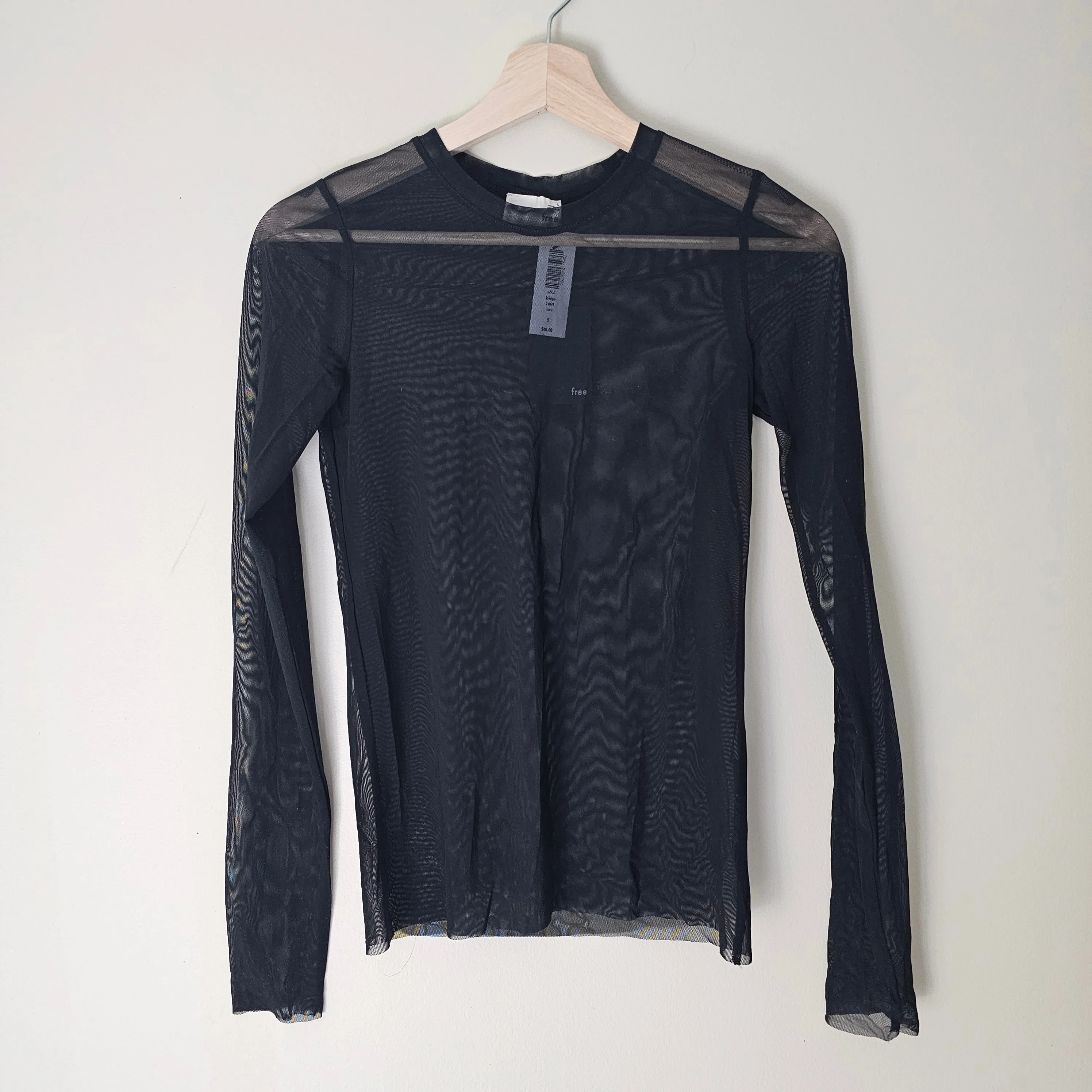 NWT Aritzia Wilfred Free Kristen Mesh Longsleeve Shirt - Sz S thumbnail