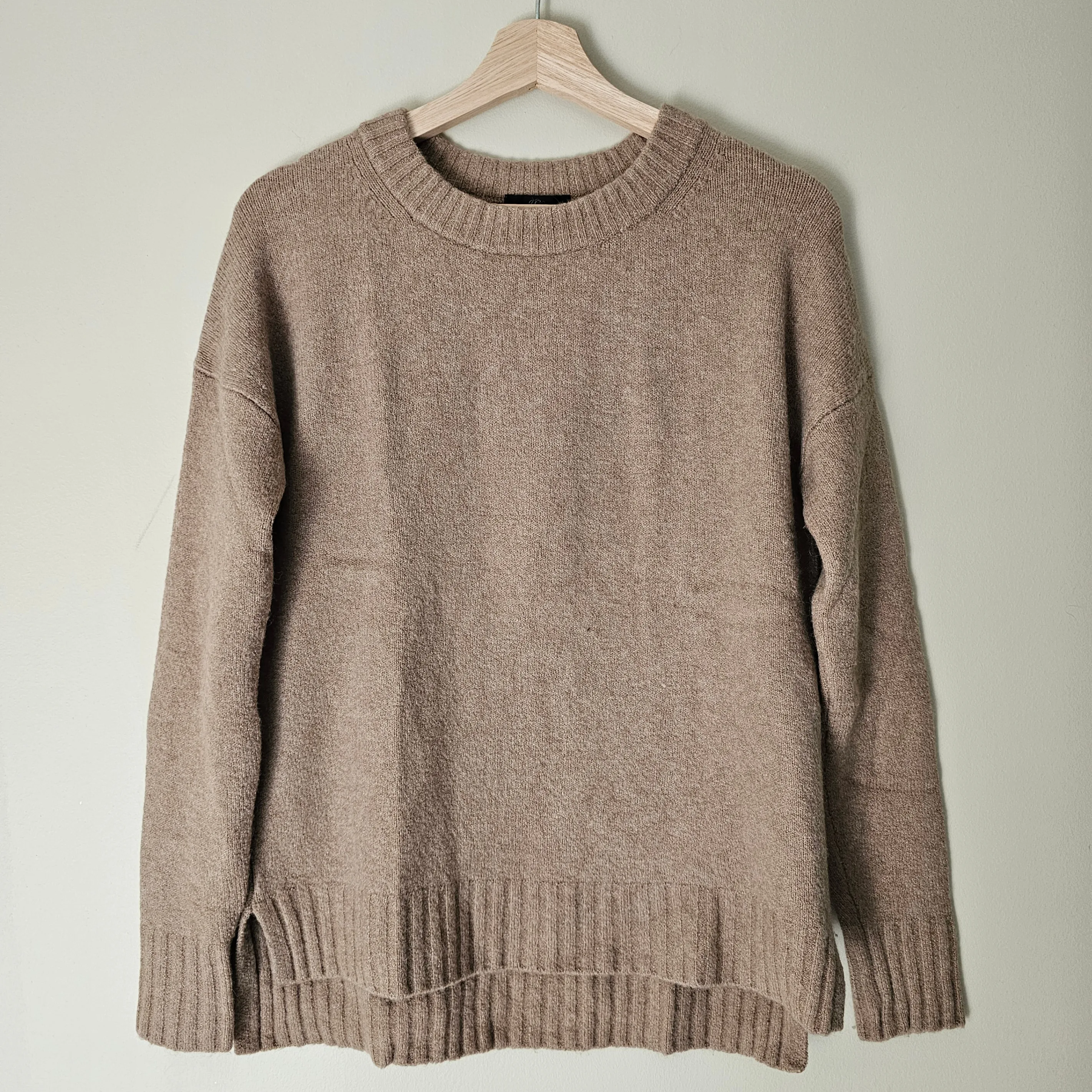 Jcrew Oversized Crewneck Merino Alpaca Supersoft Yarn-Camel-XXS thumbnail