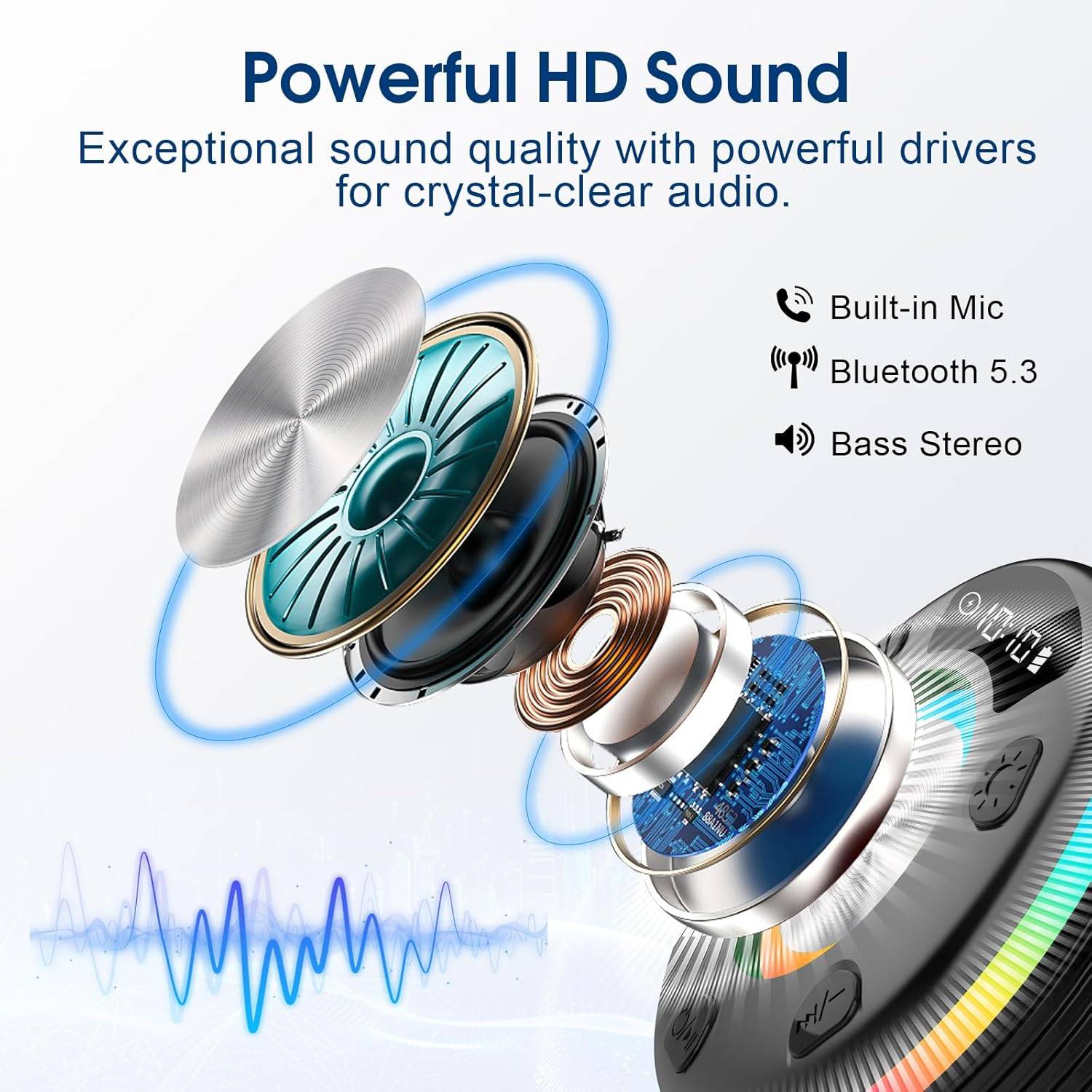Bluetooth Shower Portable 360° HD Sound Wireless Speaker - photo 2
