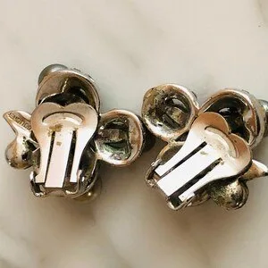 Art Nouveau Boucher Earrings Vintage Clip-ons - SIGNED image indicator(2)