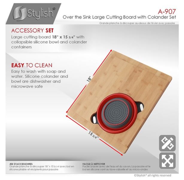 Large Cutting Board with Colander-Stylish A-907 - photo 3