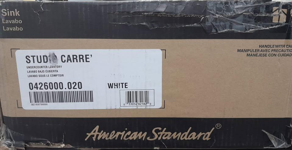 STUDIO CARRE WHITE CERAMIC UNDERMOUNT BATHROOM SINK – OPEN BOX - photo 2