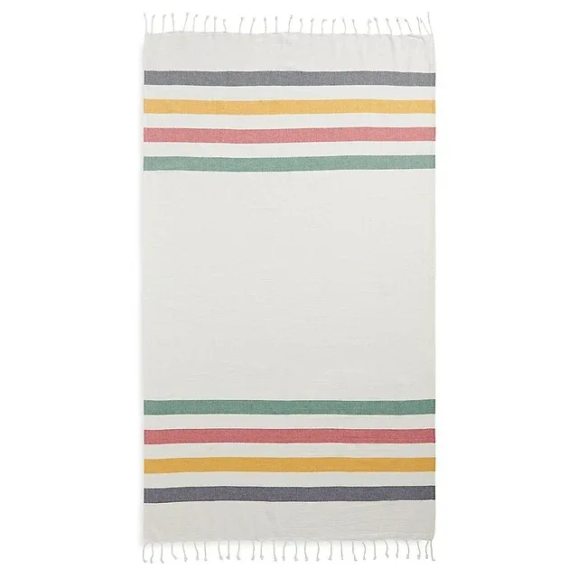 Hudson Bay Company Cotton Turkish Towel, Multi-Stripe Blanket image indicator(2)