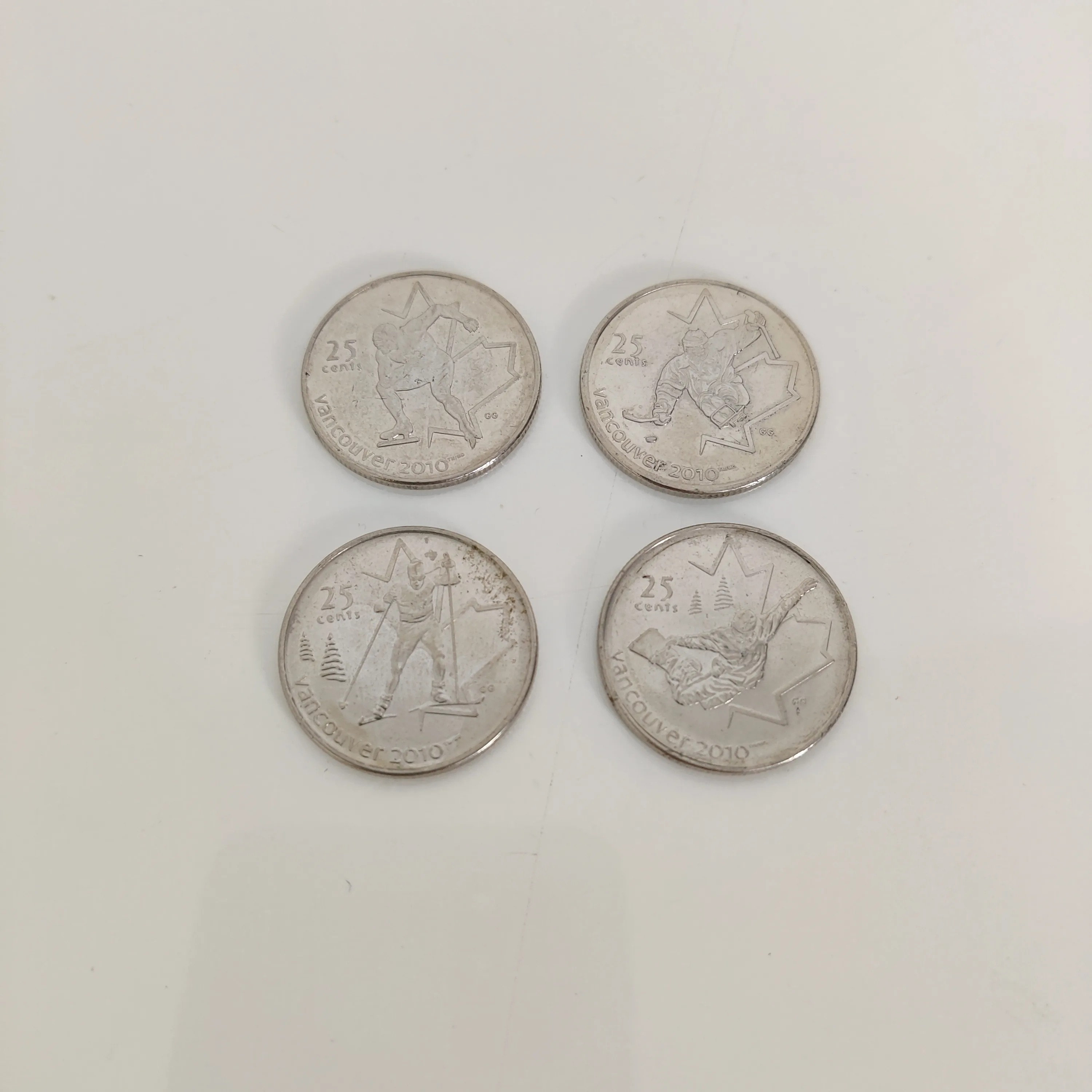 2010 Vancouver Olympic Coin Set of Four 25 Cent Coins thumbnail