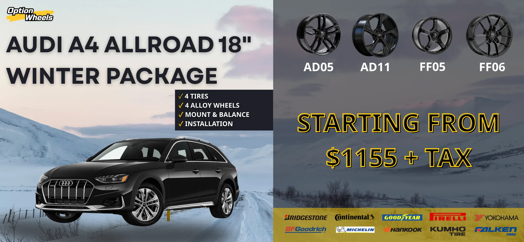 Audi A4 Allroad 18" Winter Tire Packages – Complete Set thumbnail