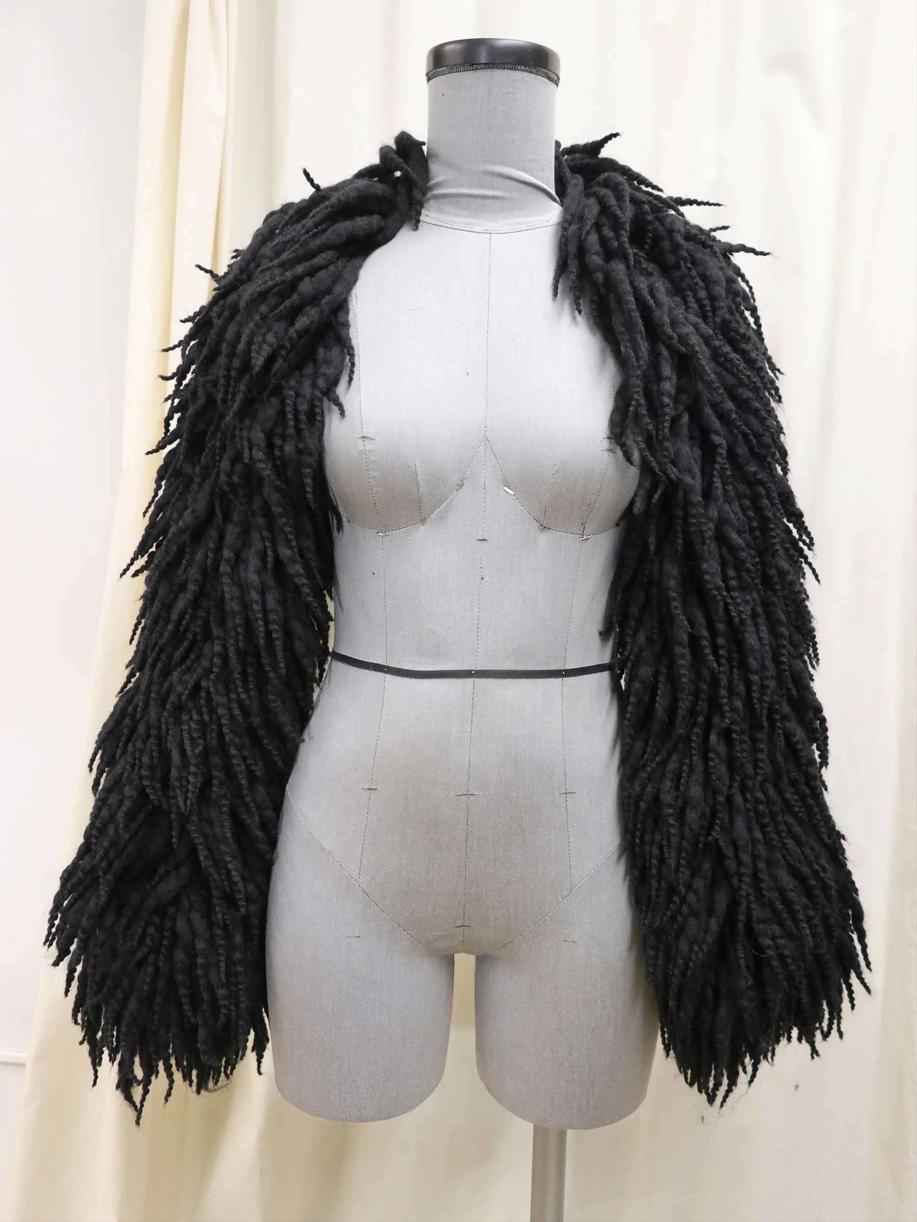 Vintage Hikaru Noguchi Wool Knit "Dreadlock" Bolero c1991-1992 thumbnail