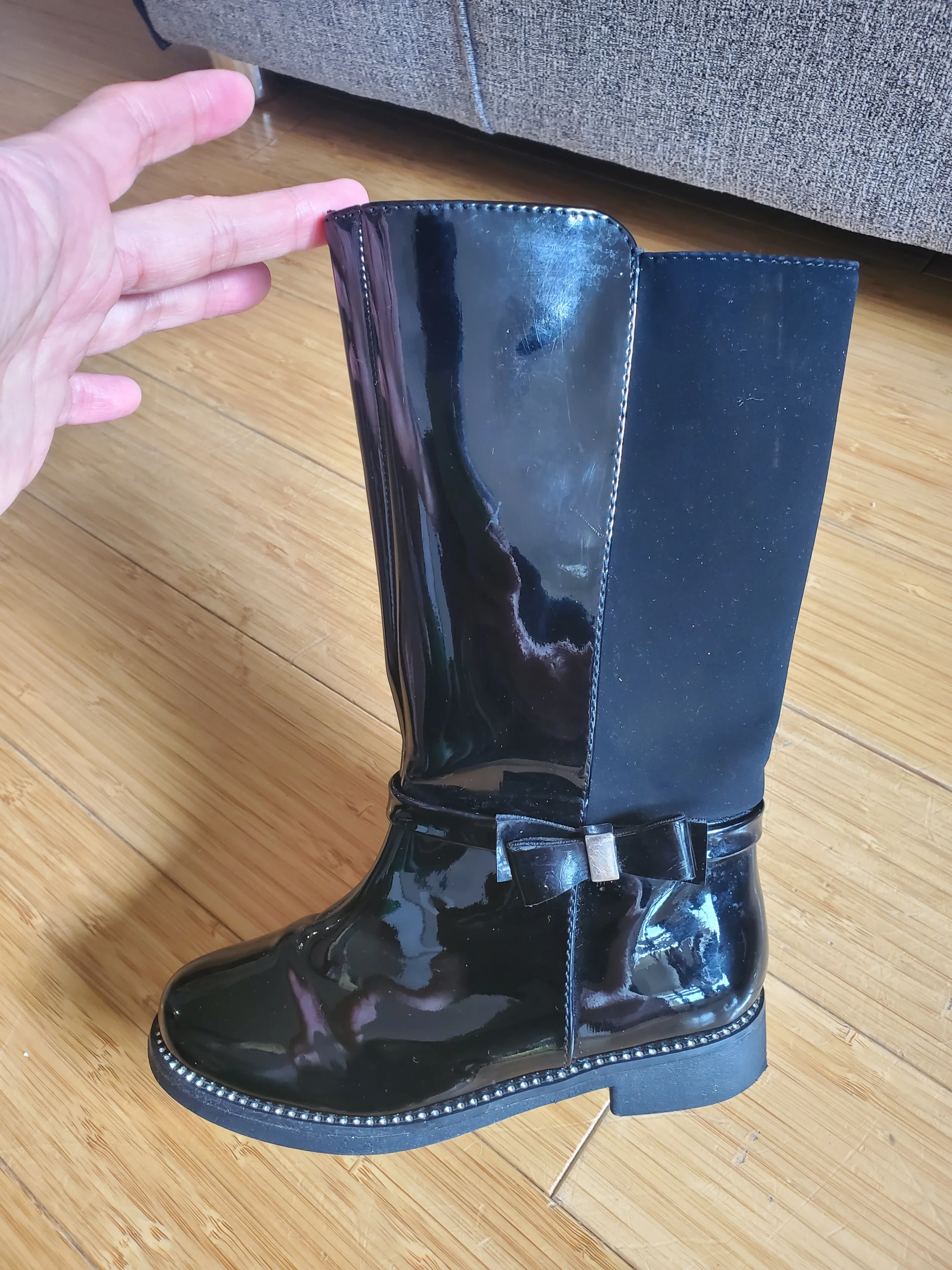 The Children's Place Toddler Girls Jeweled Tall Boots - black image indicator(7)