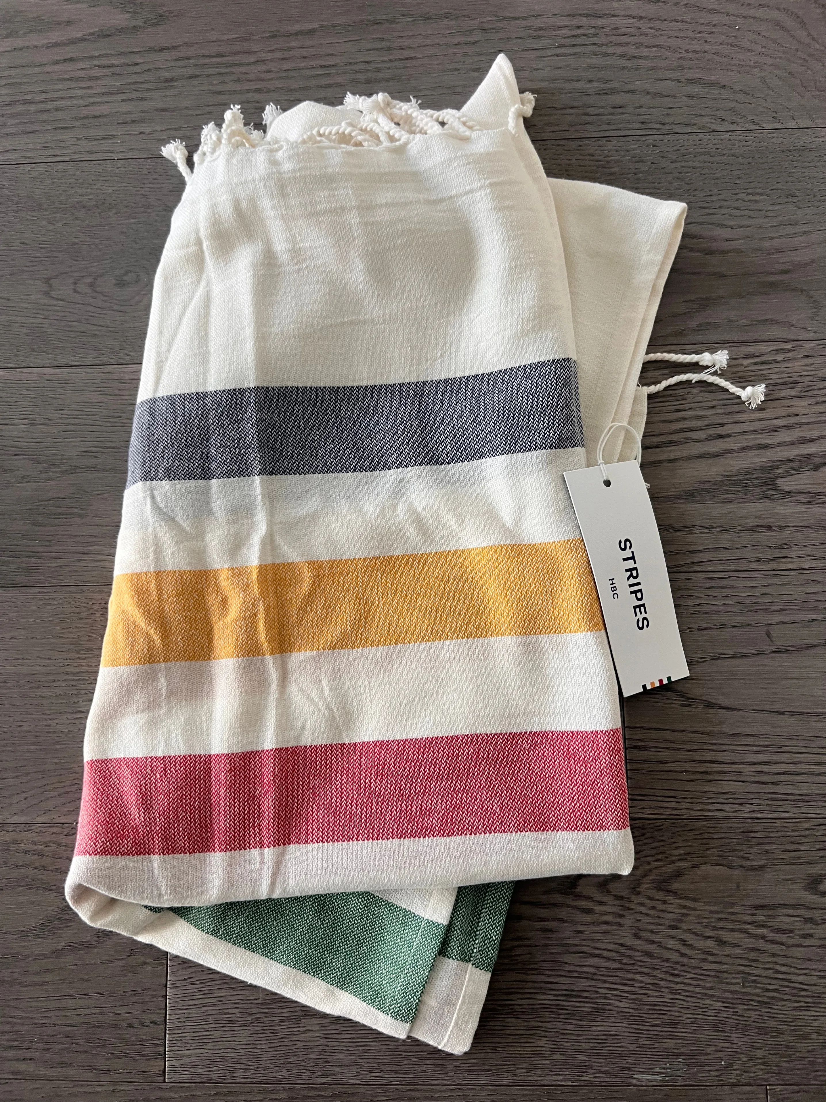 Hudson Bay Company Cotton Turkish Towel, Multi-Stripe Blanket image indicator(3)