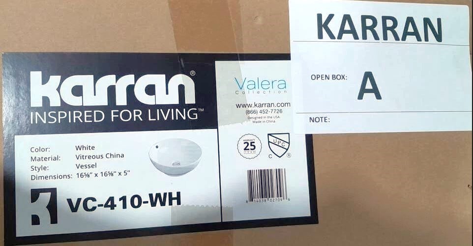 Karran Valera 17" White Vessel Sink Gently Used w/ Overflow - photo 5