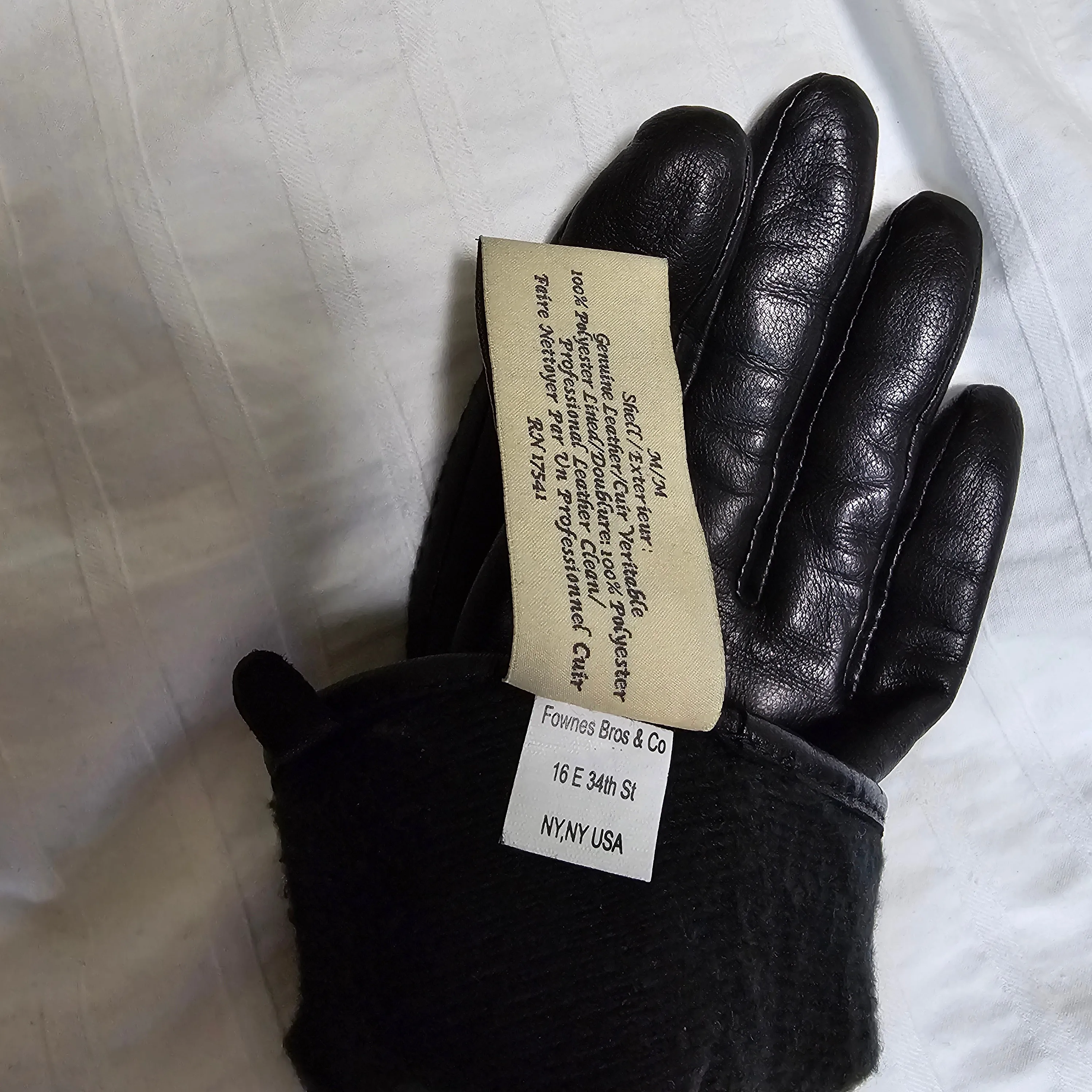 Fownes Brothers Whipstitch Leather Gloves - 2019 - Black - Sz M image indicator(9)