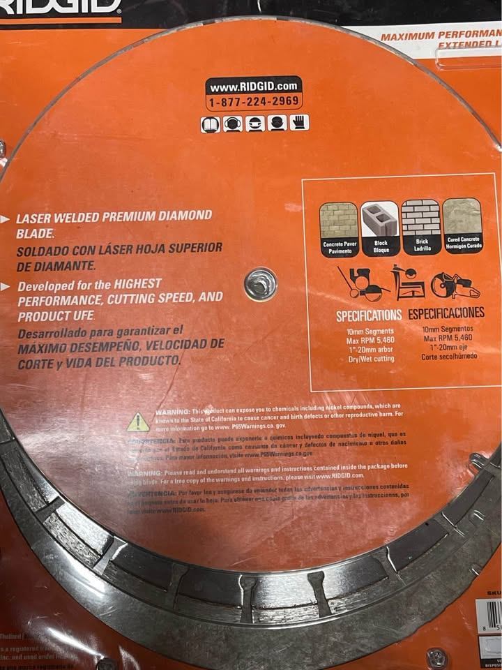 RIDGID 2-pack 14 in diamond blades - photo 5