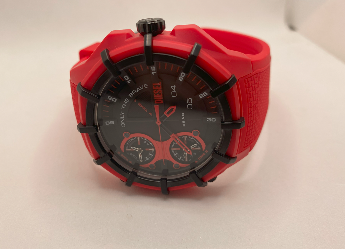 "For Trade/For Sale" Diesel Framed Three-Hand Red Silicone Watch - photo 4