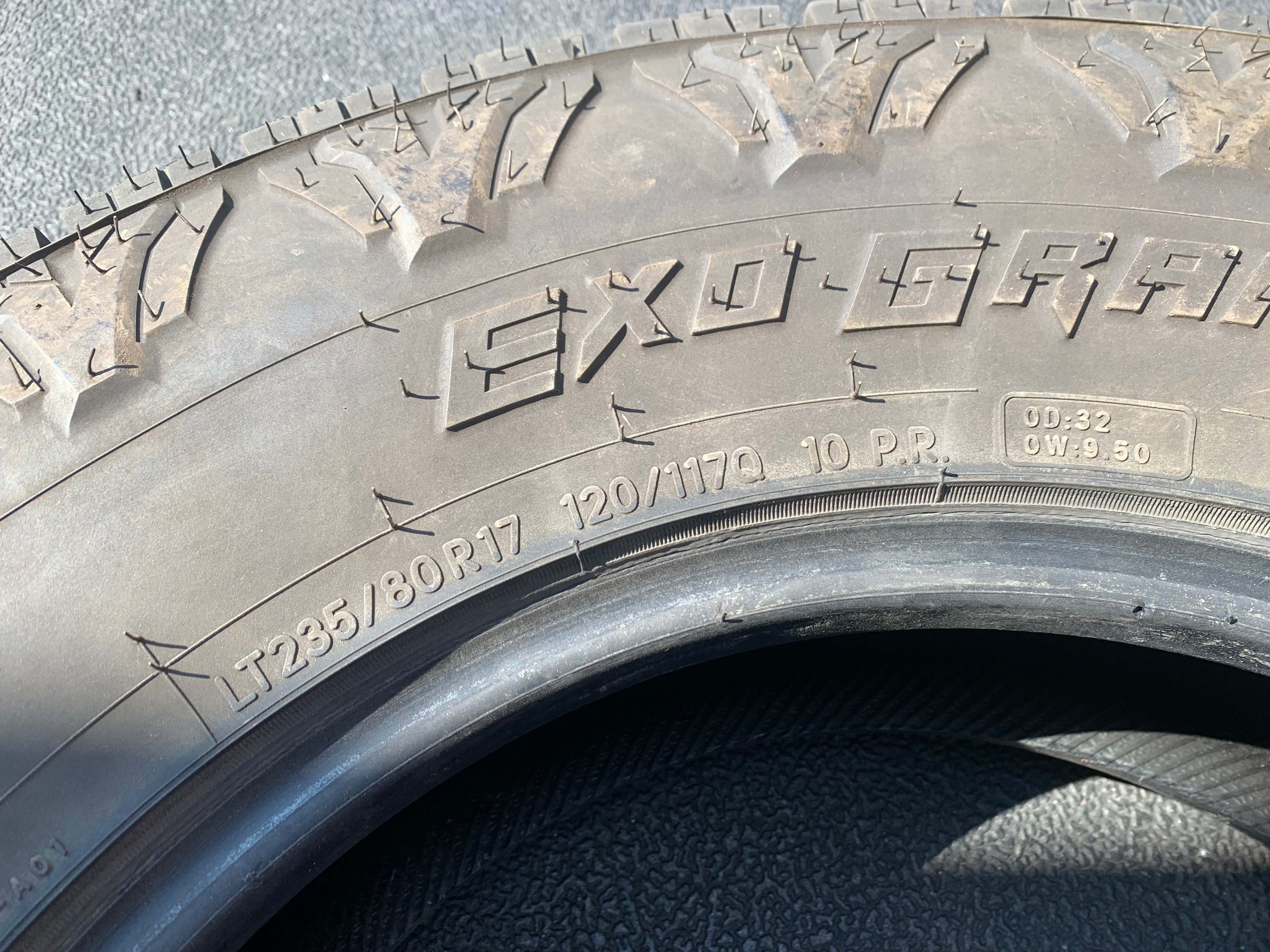 PAIR of LT 235/80/17 120/117Q Nitto Exo Grappler AWT w 65% tread - photo 5