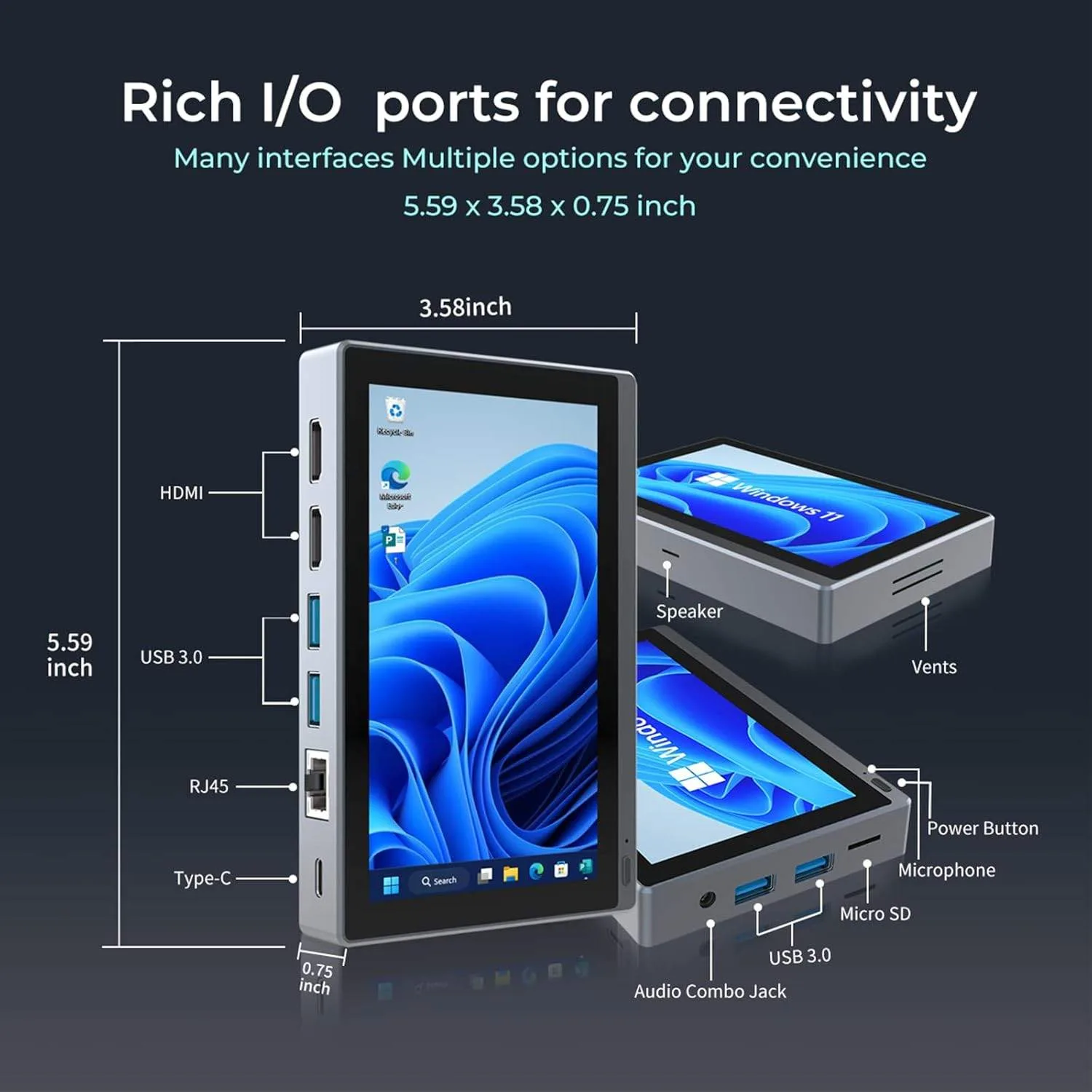 HEIGAOLAPC Mini PC Win 11 PRO ,Intel Celeron J4125 Mini, 8GB ram image indicator(9)