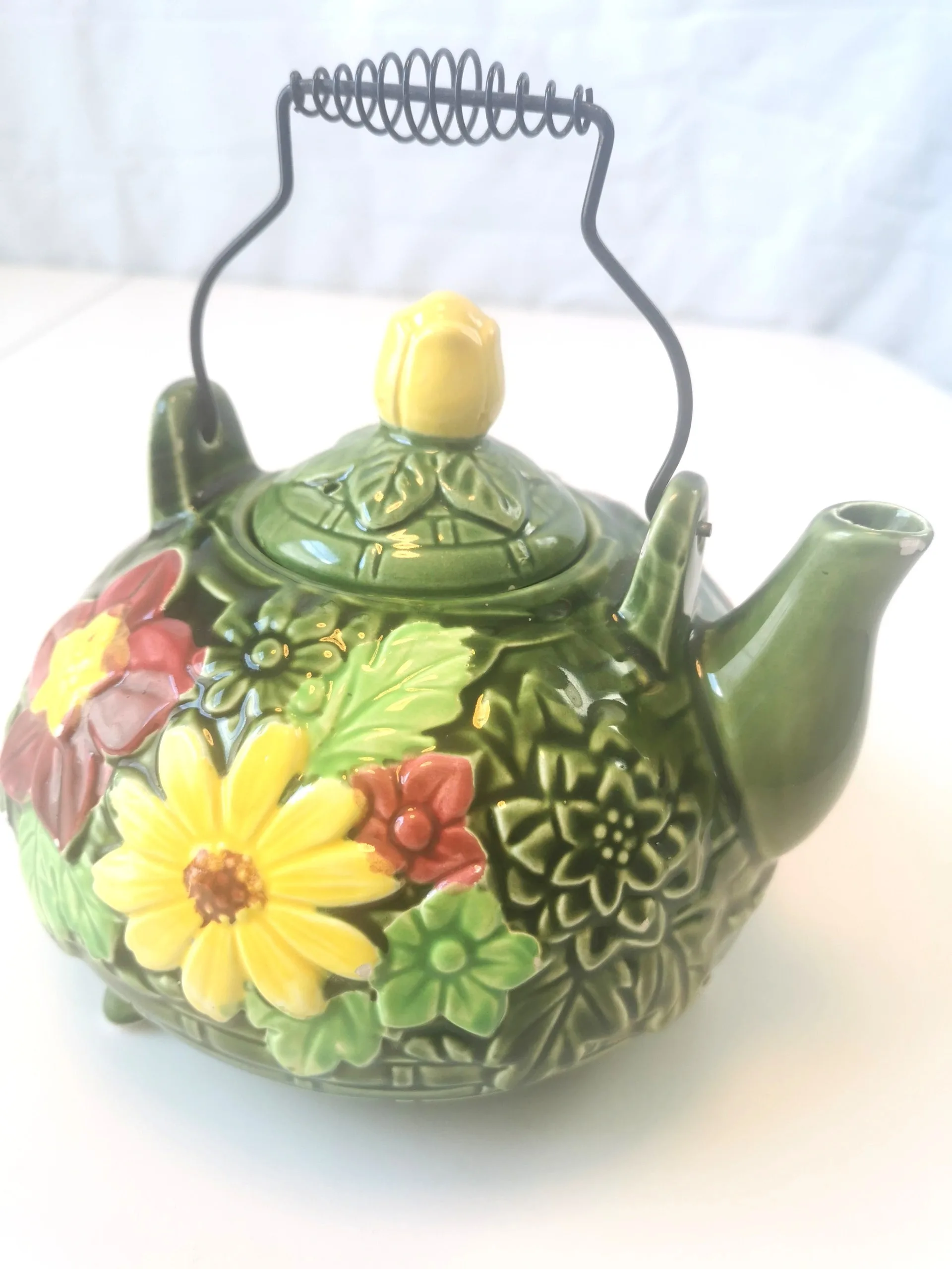 Tea Pot National Silver Company Nagoya Japan Vintage Botanical image indicator(8)