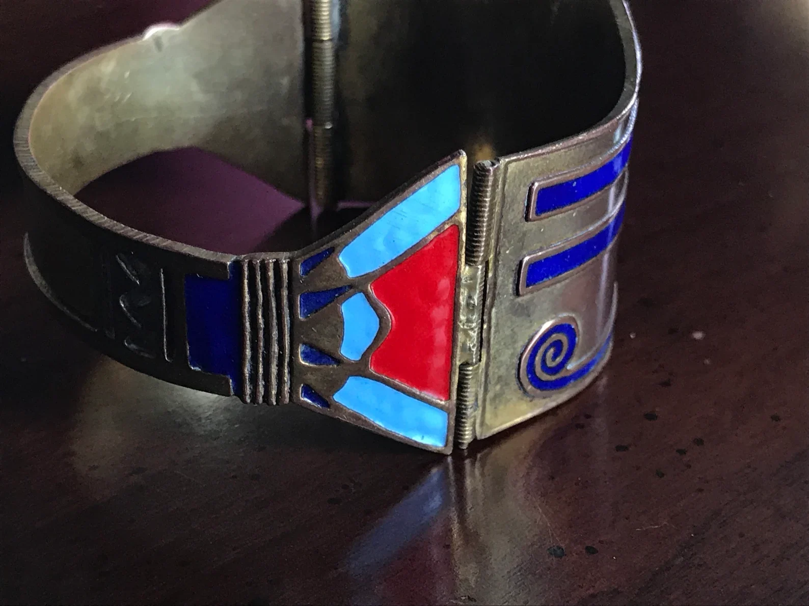 Eye of Horus Enamel Cuff Bracelet - Egyptian Revival - photo 4