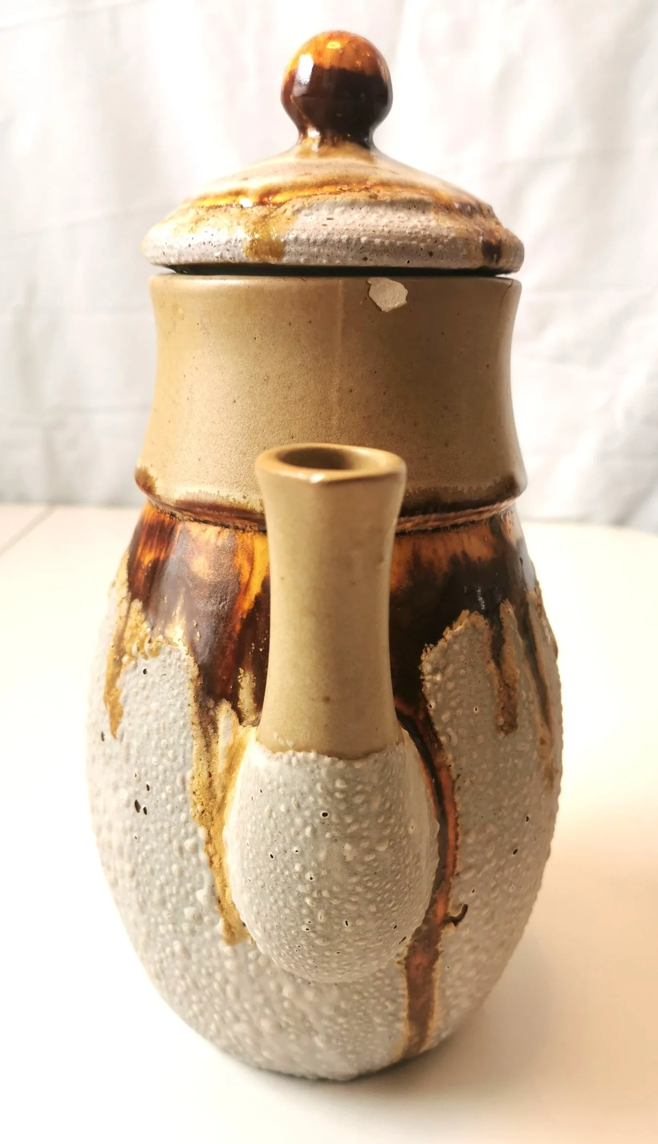 Vintage Tea / Coffee Pot Canada Stoneware Laurentian Pottery 840 image indicator(4)