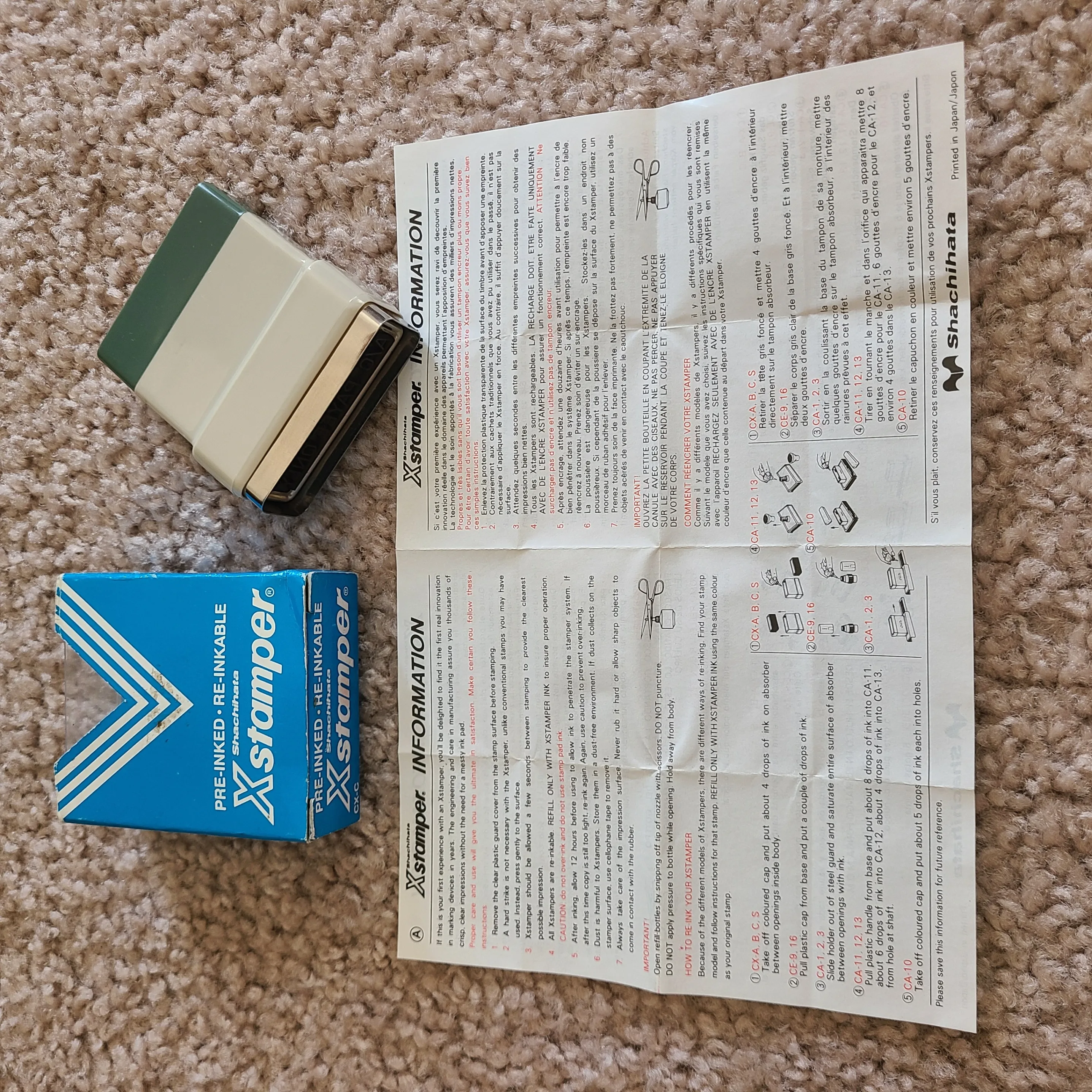 Shachihata Xstamper pre-inked stamp and original refill ink image indicator(6)