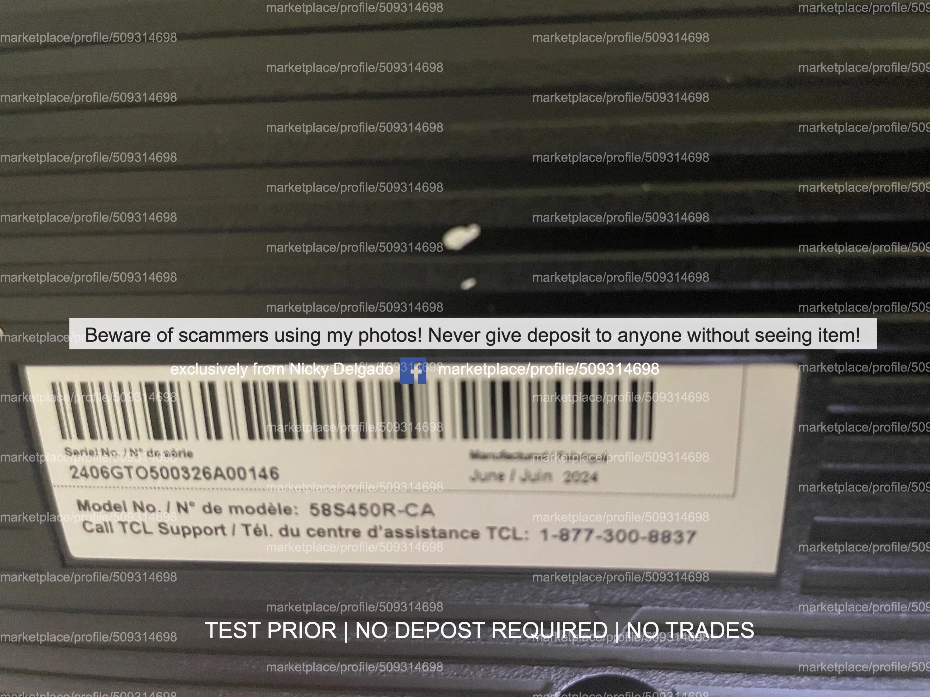 TCL 58” S-Class 58S450R 4K HDR LED Roku Smart TV > 2025 image indicator(6)