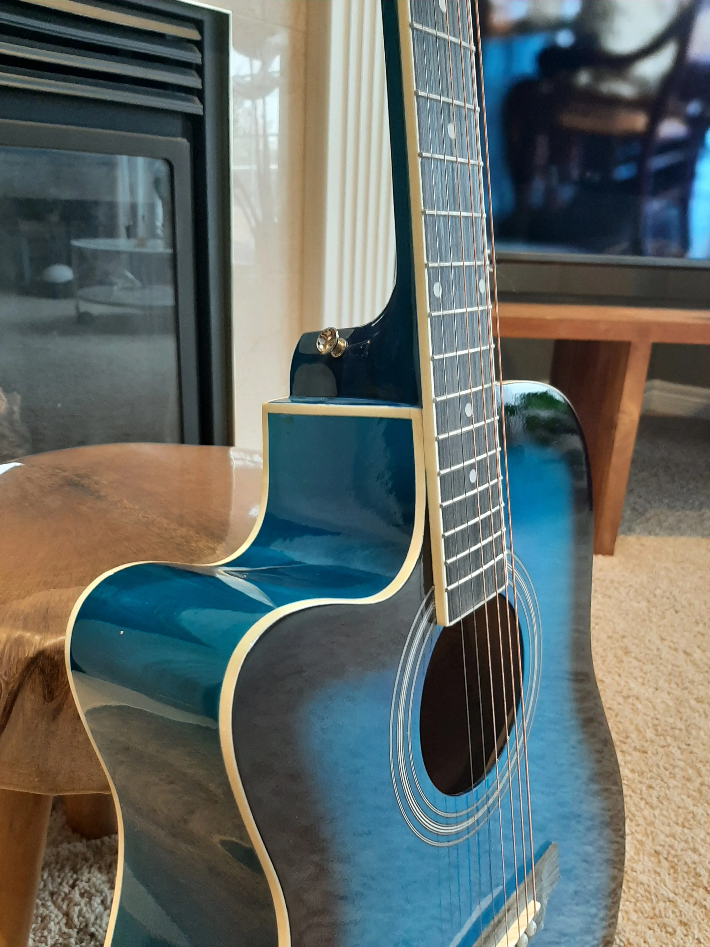Left-Handed Acoustic Guitar – 41" Full Size – Blue image indicator(3)