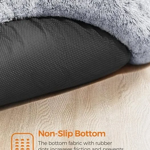 Dog Bed, Cat Bed, Soft Plush Surface, Donut-Shaped image indicator(3)