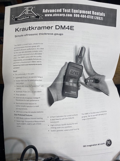 DM4E Ultrasonic Thickness Gauge – Complete Kit - photo 3