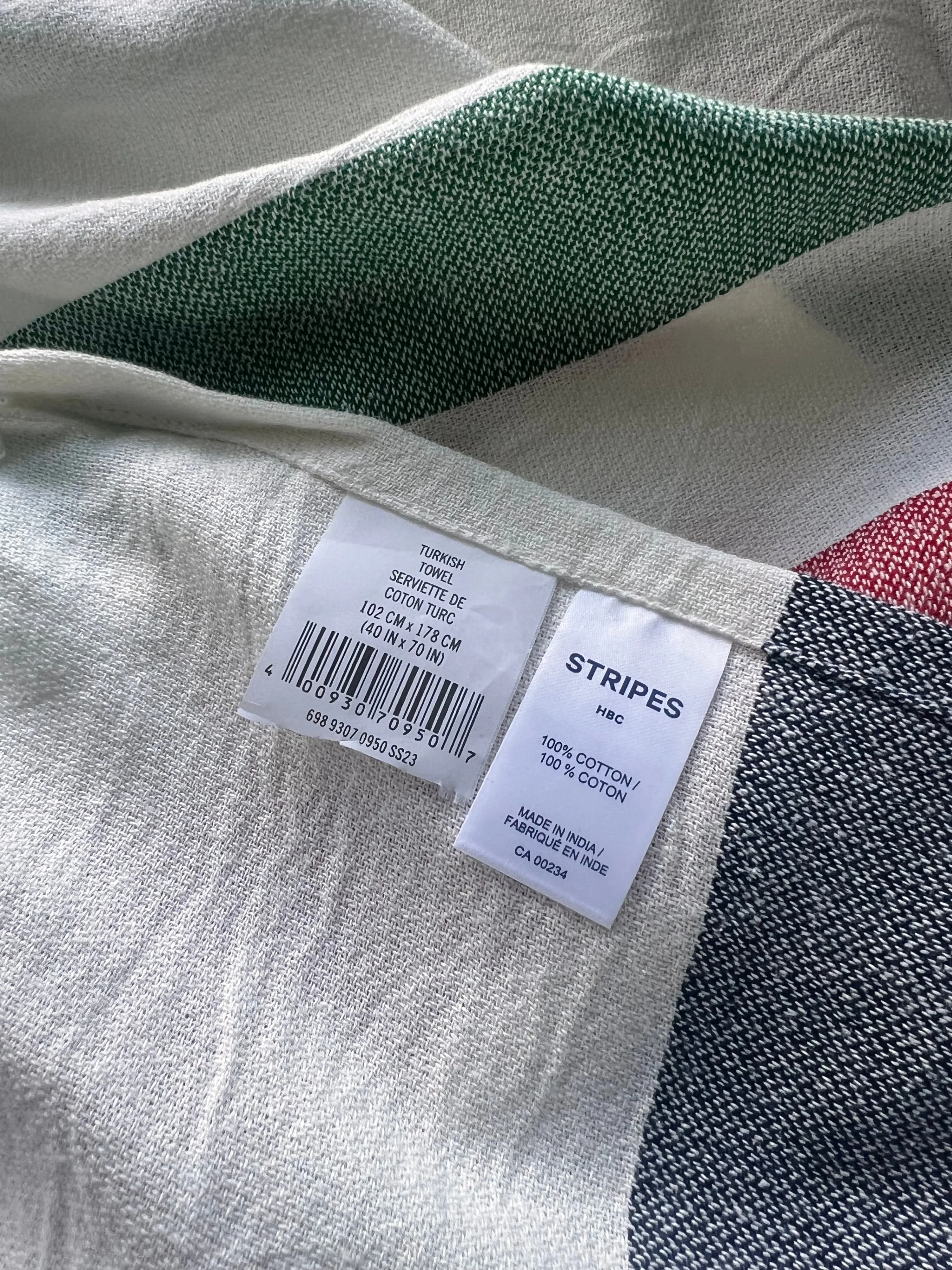 Hudson Bay Company Cotton Turkish Towel, Multi-Stripe Blanket image indicator(5)