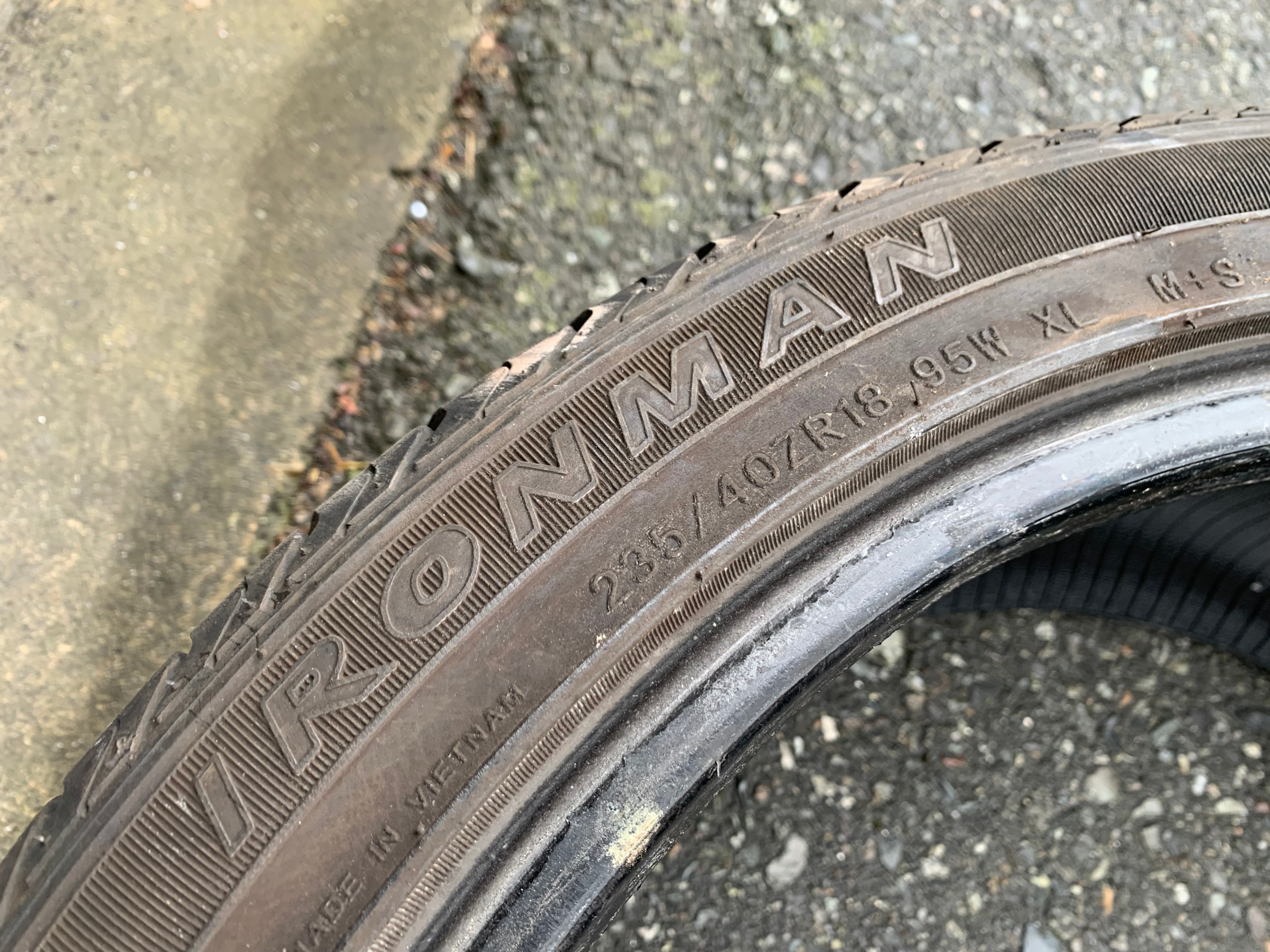 PAIR of 235/40/18 M+S 95W IronMan Imove Gen2 A/S with 50% tread - photo 4