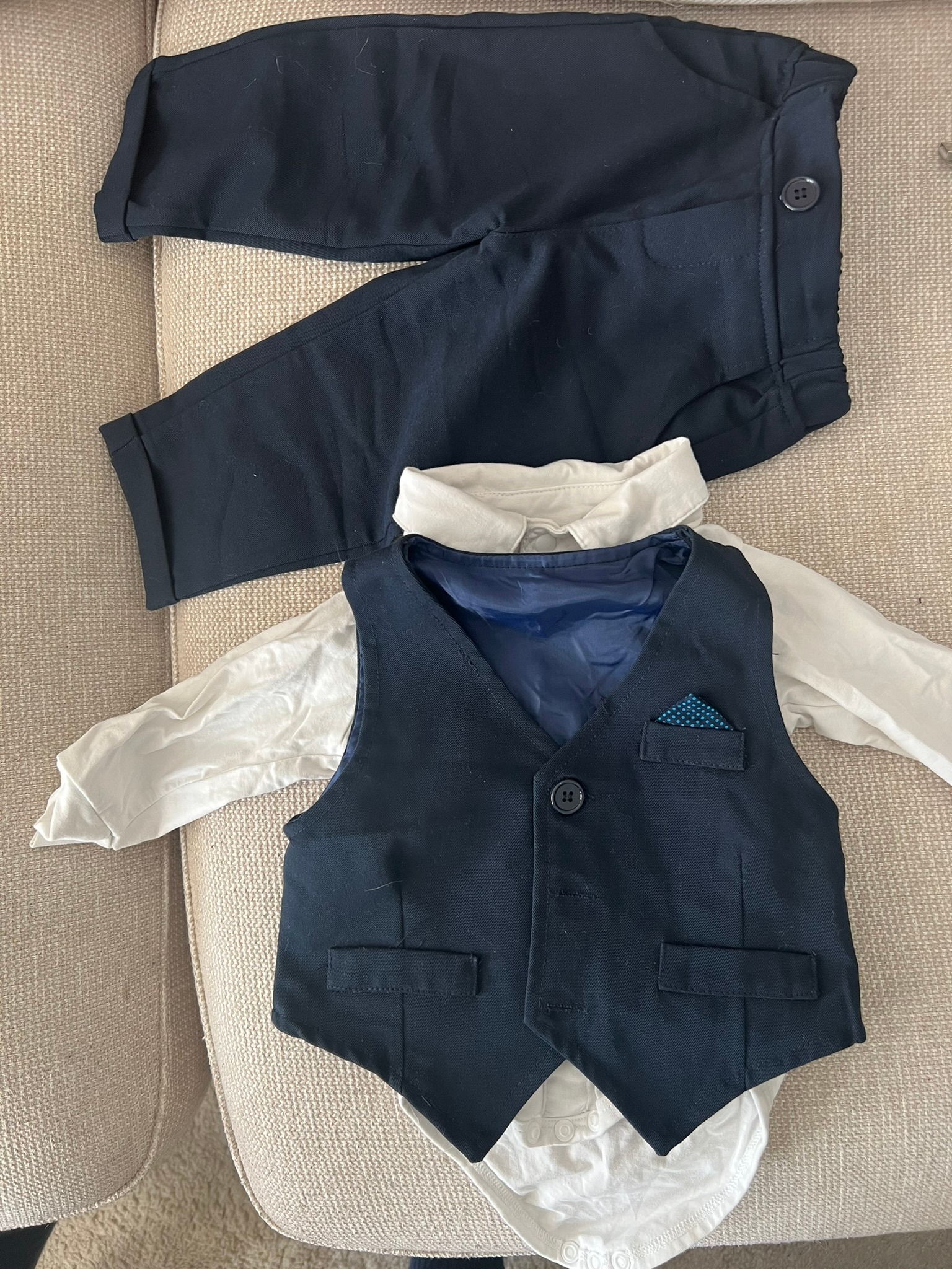 Baby Boy Formal Outfit (6–9 Months) – Includes Shoes