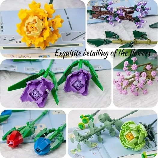 Lego Flower Bouquet Building Kit, 999Pcs image indicator(5)