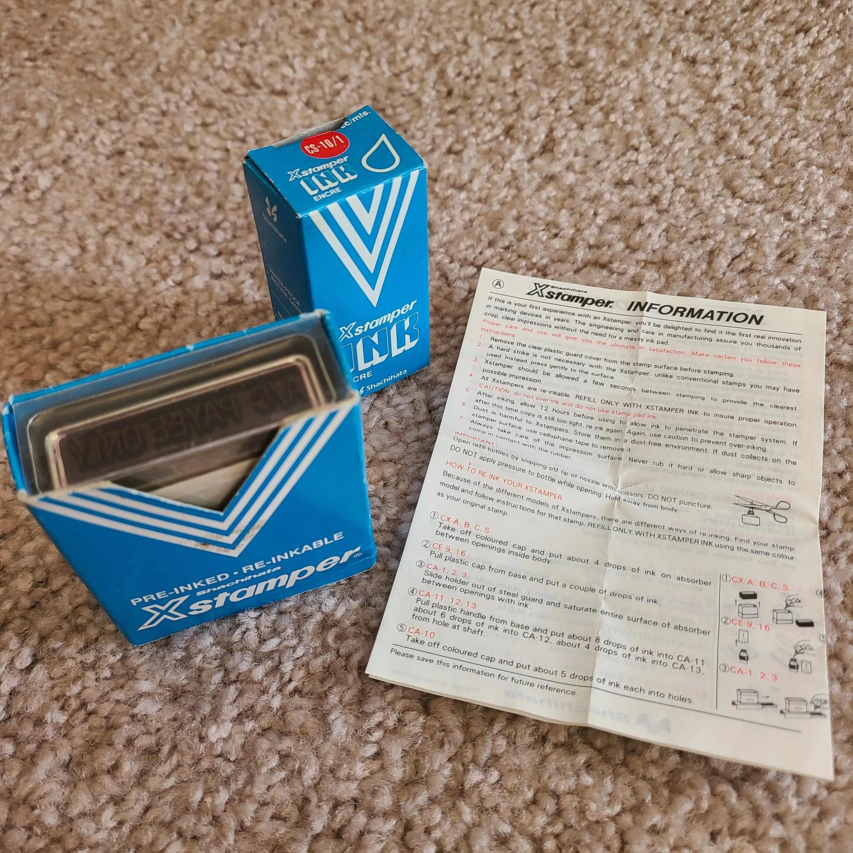 Shachihata Xstamper pre-inked stamp and original refill ink image indicator(10)