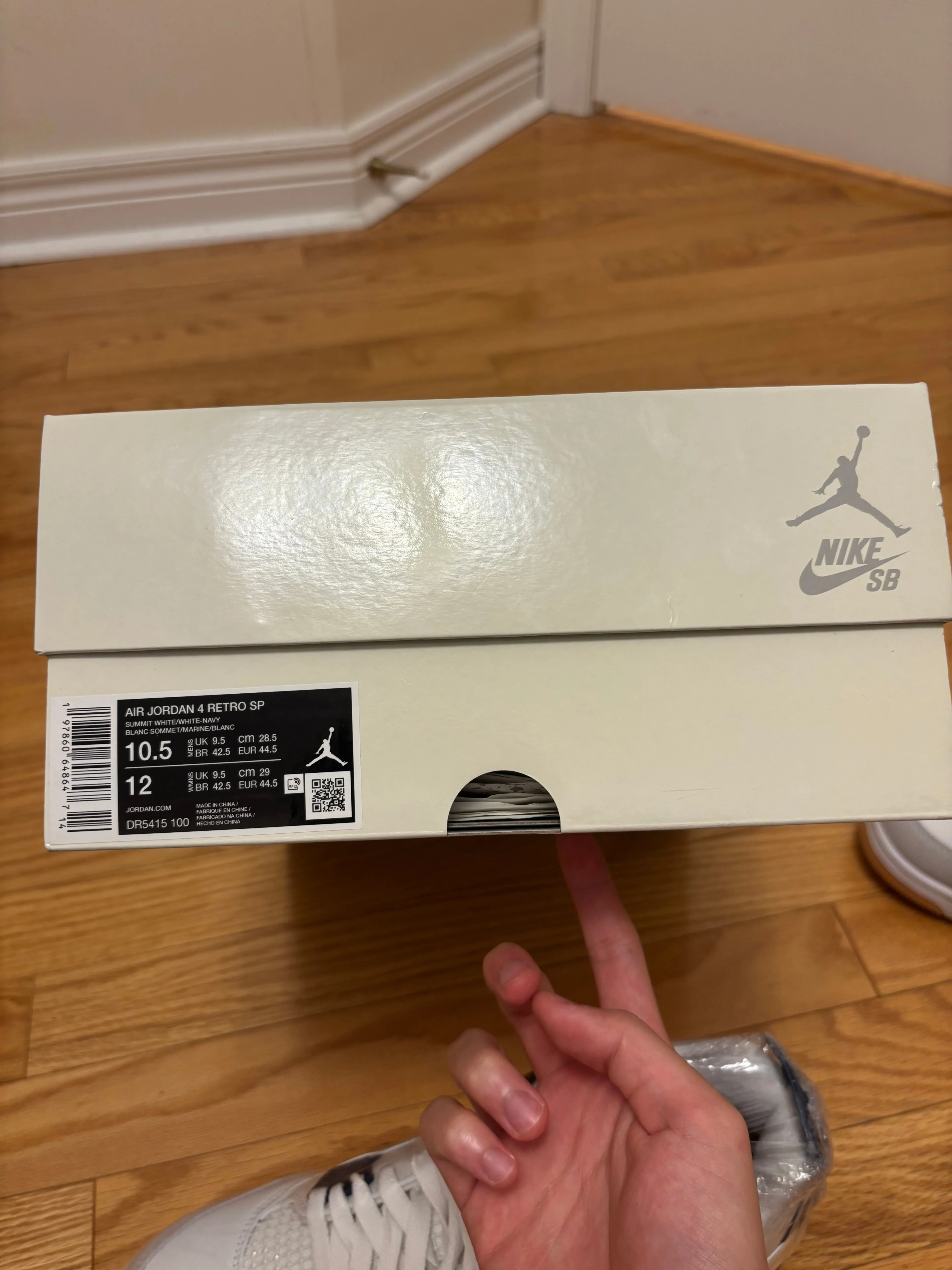 Last pair! Jordan 4 SB NAVY Size 10.5 3000% Authentic image indicator(7)